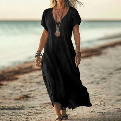 Colette – Relaxed V-Neck Maxi Dress