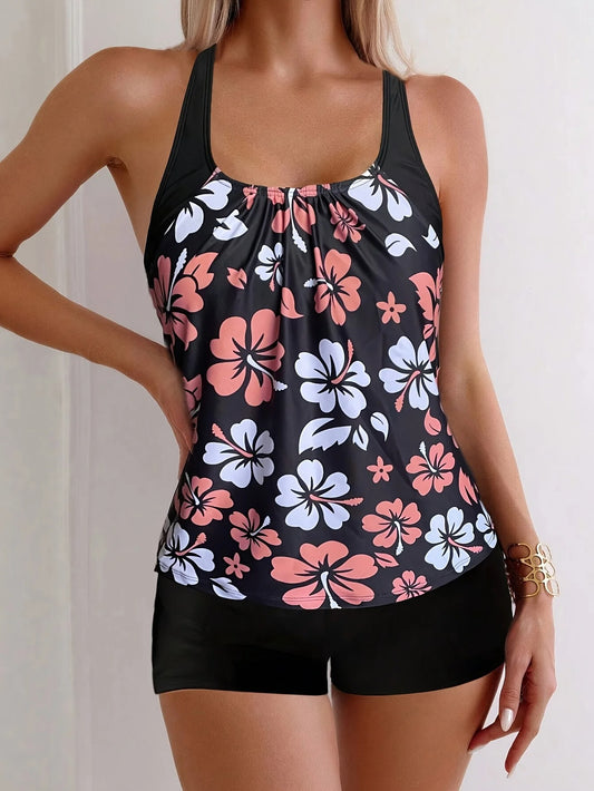 Rebecca – Floral Two-Piece Tankini Set